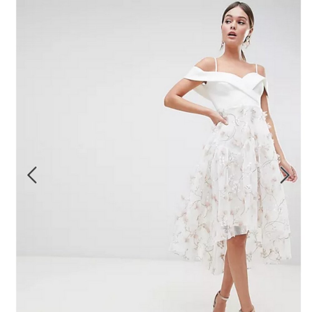 ASOS DESIGN premium 3d floral prom dress
